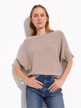 The Reset R Label Wool Essential Pullover Short Sleeve Sweater XS Tan